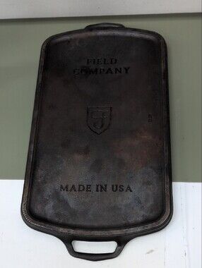 Field Company Long Cast Iron Griddle features a vintage-style .